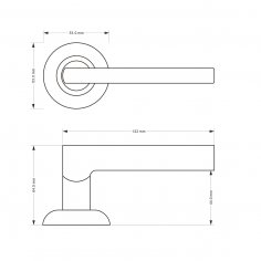 Ручка дверная DOORLOCK Zent A55R CP, полированный хром