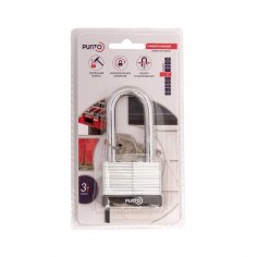 Замок навесной PK-6550L 3 key англ. длиная дужка