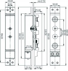 Замок электромагнитный сдвиговый DOORLOCK EMS-120, DC12/24В, усилие удержания 1200кгс