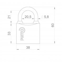 Замок навесной PK-0138 3 key англ.ключ. 