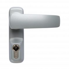 Внешняя нажимная ручка DOORLOCK PD900FR/H1, с цилиндром, серебристый.