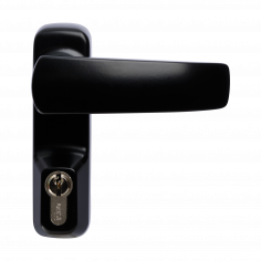 Внешняя нажимная ручка DOORLOCK PD900FR/H1, с цилиндром, черная.