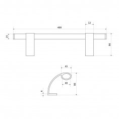 БУЛАТ РС-03.400.7016 антрацит, регулируемая, ручка скоба для аллюм. и ПВХ дверей,(АРД-03)