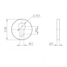 Накладка на цилиндр ET.R.SLR52 GM оружейная сталь