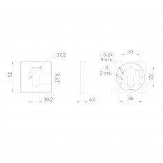Накладка под цилиндр ET.K.EST.Q52 SN-3 матовый никель