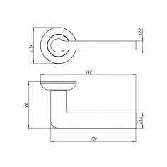 Ручка раздельная R.TL54.NEXT 140mm SN/CP-3 матовый никель/хром