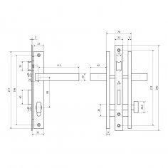 СТАНДАРТ 8520.02.9016 белый, ключ-вертушка  Замок врезной с/руч