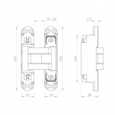Петля скрытой установки U3D7803.VPG FSG флор. золото TECH