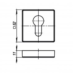 Накладка под цилиндр ET.K.USQ52 (ET USQ) FSG флорентийское золото