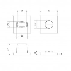 Сантехническая завертка к ручкам АЛЛЮР ART COLOR BK-S2 LY(C6200) песочный