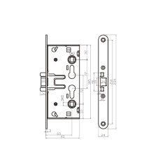 Замок дверной огнестойкий DOORLOCK V1739С, оцинкованный