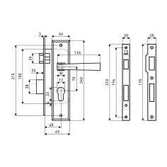 АЛЛЮР АРТ ЗВ4-70.09 GP золото Замок врезной с/руч