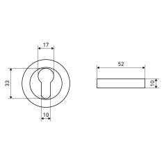 Накладка для ц/м СТАНДАРТ R01 GP латунь