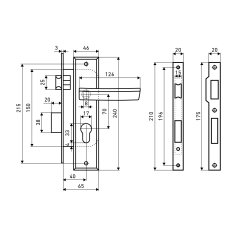 АЛЛЮР АРТ ЗВ4-70.08 GP золото Замок врезной с/руч