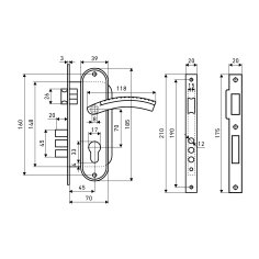 АЛЛЮР 132/3 AC ст.медь Замок врезной с/руч