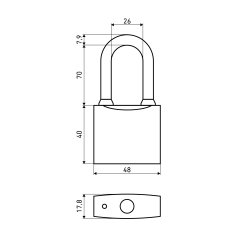 АЛЛЮР ВС1Ч-350Д дл.дужка d8мм 5кл. Замок навесной