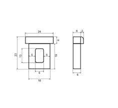 Подкладка под профильный замок с фронтальной планкой 24мм, толщина 6мм, черная