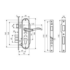 АЛЛЮР 102/3 AС ст.медь Замок врезной с/руч