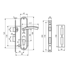 АЛЛЮР  ЗВ 4-132 AB ст.бронза Замок врезной с/руч