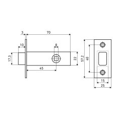 АЛЛЮР АРТ L45-8 MBN графит торц.планка 25мм б/ручек Защёлка