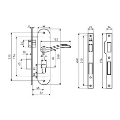 АЛЛЮР 0205 AC ст.медь Замок врезной с/руч