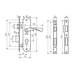 АЛЛЮР 0211 AC ст.медь Замок врезной с/руч