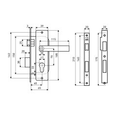 АЛЛЮР 126/1 AB ст.бронза Замок врезной с/руч