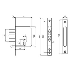 АЛЛЮР 189-4A CP Замок врезной б/руч