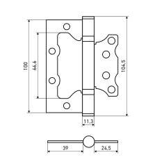 АЛЛЮР 100х75 2BB MAB БЛИСТЕР 2,5мм мат.бронза Петля накладная без врезки 2 шт