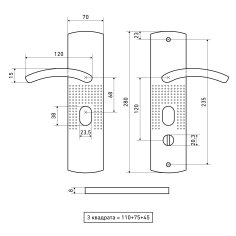 АЛЛЮР РН-А132-R универс. для кит. металл. дверей правая Комплект ручек