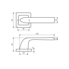 АЛЛЮР АРТ "ОДРИ" SB (2470) мат.золото Комплект ручек