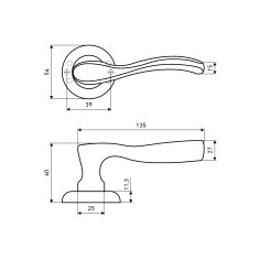 АЛЛЮР АРТ "ШЭРОН" SN (1780) мат.никель С НАКЛАДКОЙ Комплект ручек