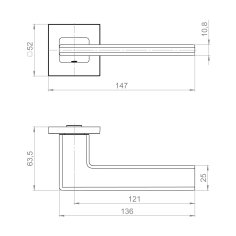 Ручка раздельная K.ZL52.HORIZON BL-24 черный
