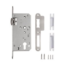 Замок врезной DD.INOX/C-55.72/R с роликовой защелкой (лиц.планка 20 мм)