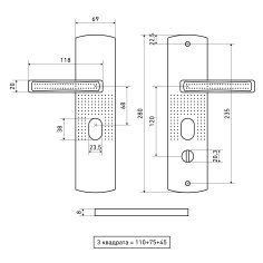 АЛЛЮР РН-А222-L универс. для кит. металл. дверей левая Комплект ручек