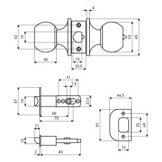 АЛЛЮР 5560 PB латунь кл/фикс Защёлка