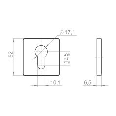 Накладка на цилиндр ET.K.ZL52 SSC-16 сатинированный хром