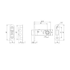 Защелка врезная магнитная ML50-8 SSC-16 сатин.хром