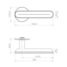 Ручка раздельная R.YM.FRAPPE FSG-39 флор. золото