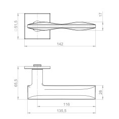 Ручка раздельная K.YM.BANOFFE AC-9 медь