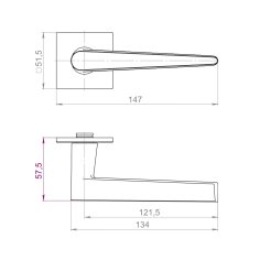 Ручка раздельная K.YM.GELATO FSG-39 флор. золото