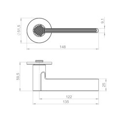 Ручка раздельная R.YM.HONEY FSG-39 флор. золото