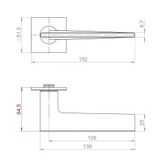 Ручка раздельная K.YM.TRUFFLE MWSC-33 итальянский тисненый