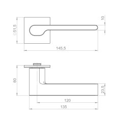 Ручка раздельная K.YM.COTTA MWSC-33 итальянский тисненый