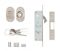Замок врезной крестообразный узкопрофильный 201F (20 mm) (никель), 3 кл.