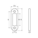 Ответная планка АЛЛЮР АРТ SP20R1 PB золото овал.20мм для защелок