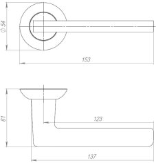 Ручка раздельная R.JR54.IND TESTA BL-24 черный (белая коробка)