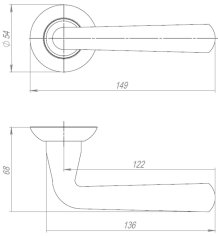 Ручка раздельная R.JR54.IND LAVORO BL-24 черный (белая коробка)