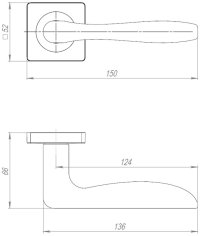 Ручка раздельная K.JK51.IND VOLTA BL-24 черный (белая коробка)