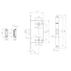 Защелка врезная магнитная MAGNM96WC-50/BL INOX CP-8 хром (блистер)